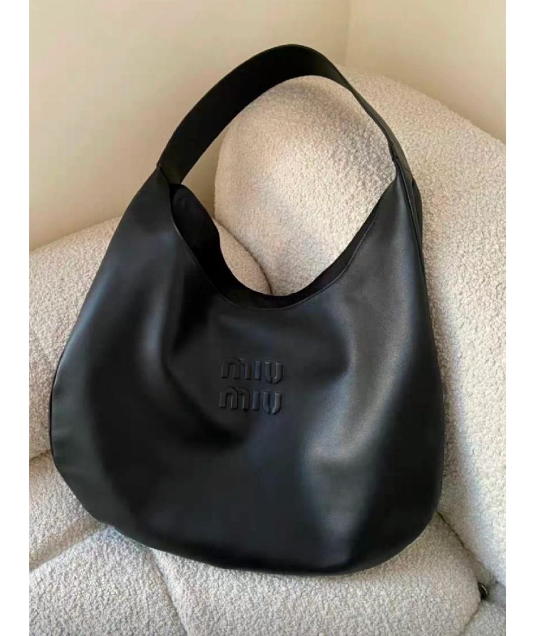 MIU MIU Черная кожаная сумка тоут, фото 5