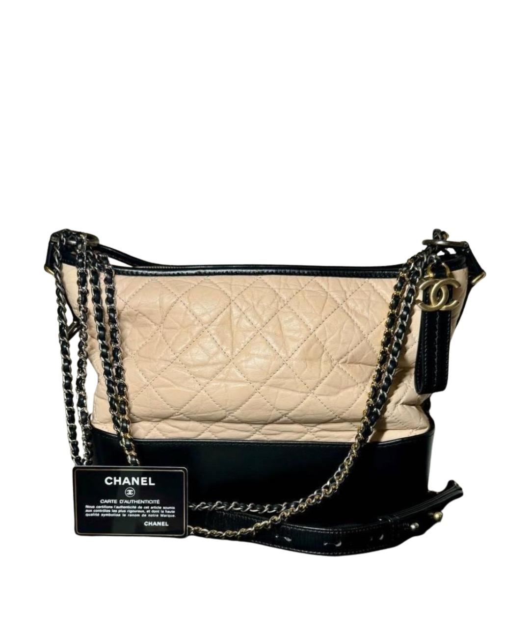 CHANEL Бежевая кожаная сумка через плечо, фото 1