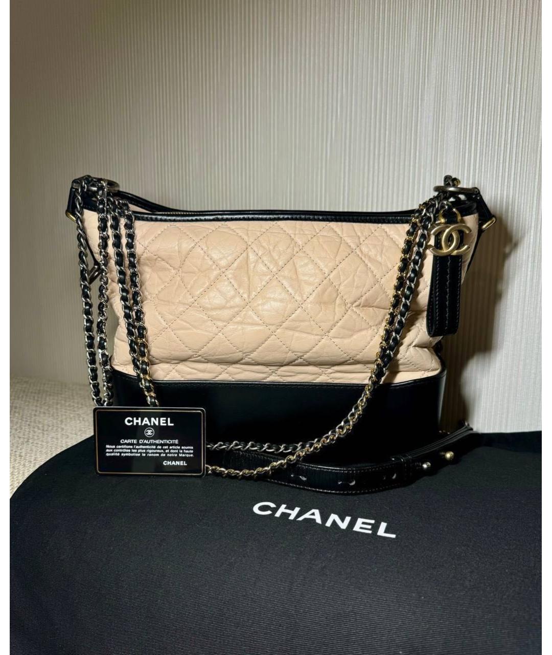 CHANEL Бежевая кожаная сумка через плечо, фото 5