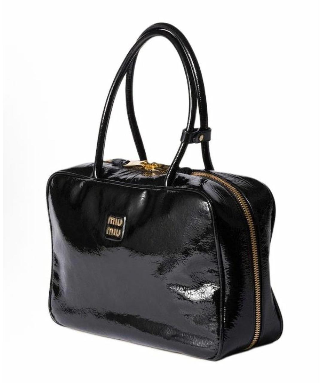 MIU MIU Черная кожаная сумка тоут, фото 2