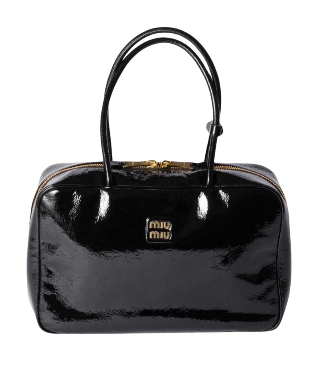 MIU MIU Черная кожаная сумка тоут, фото 1