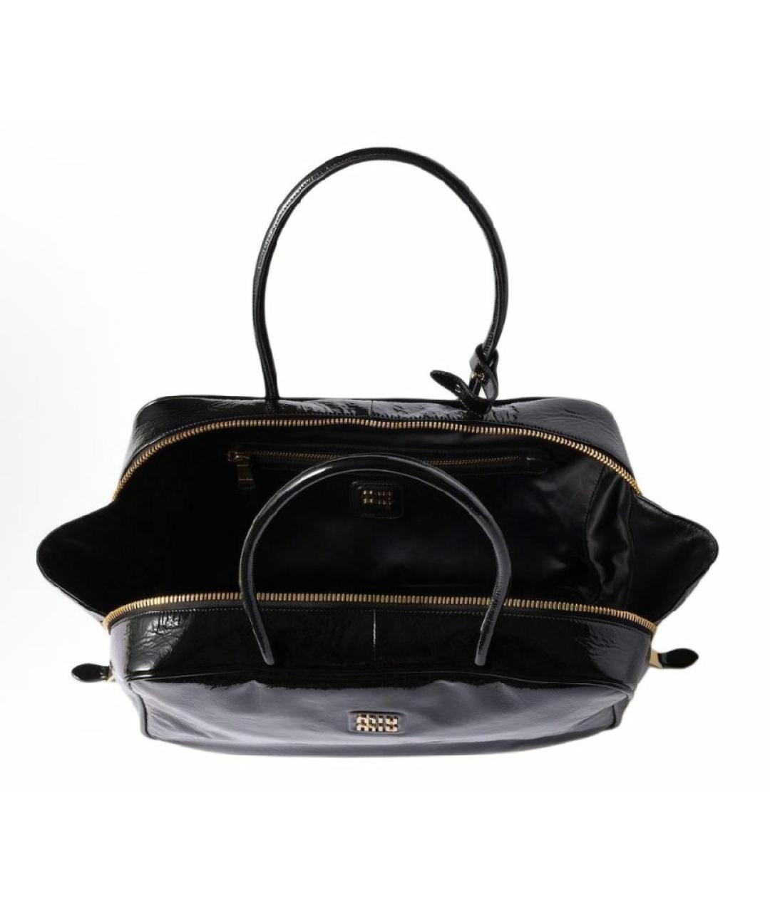 MIU MIU Черная кожаная сумка тоут, фото 4