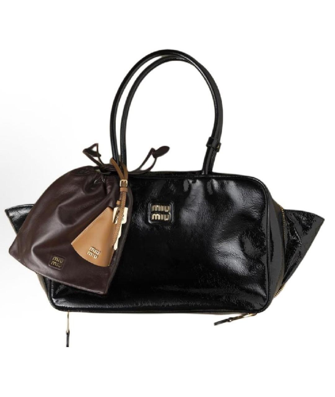 MIU MIU Черная кожаная сумка тоут, фото 5