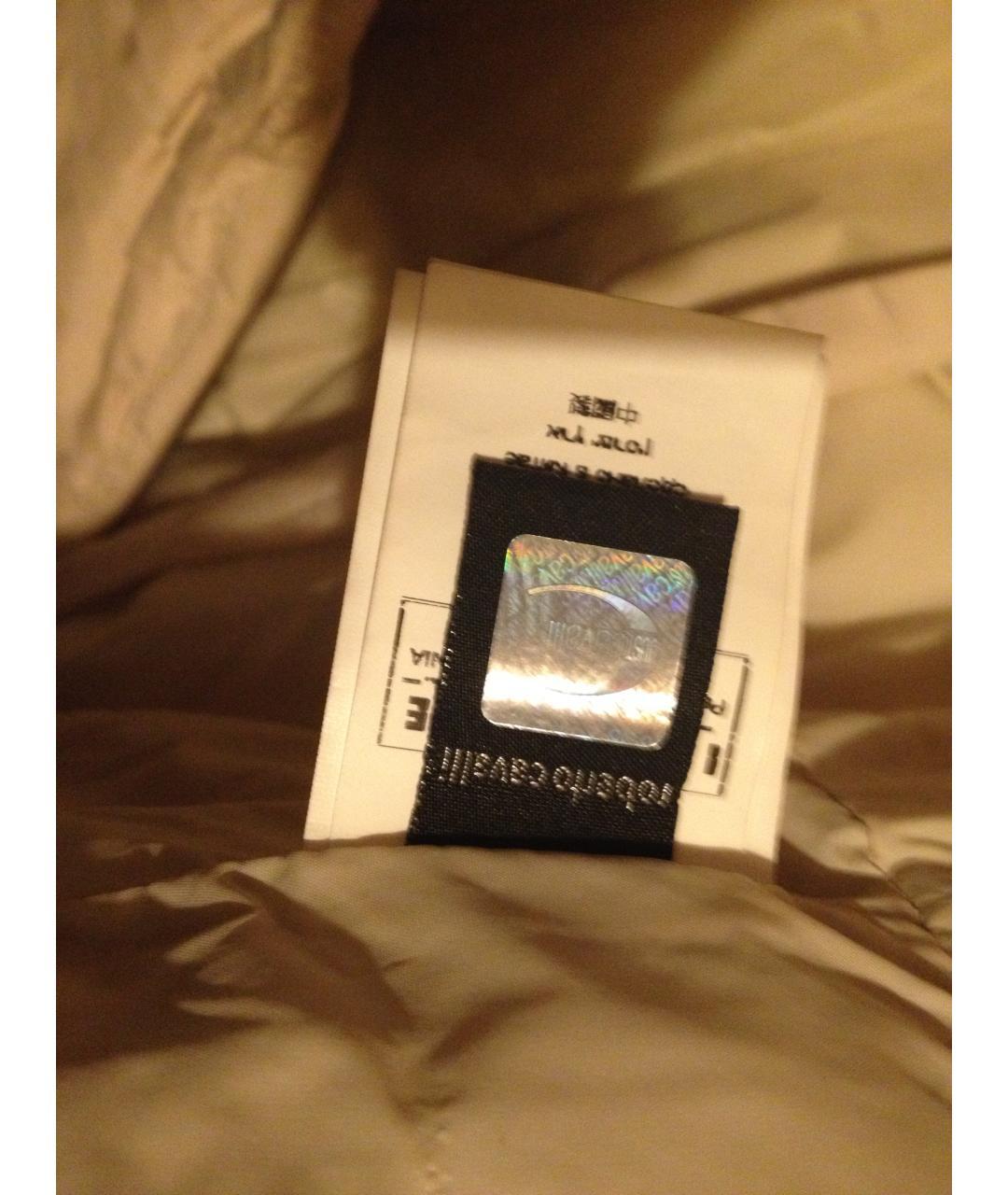 ROBERTO CAVALLI Бежевый полиэстеровый пуховик, фото 5