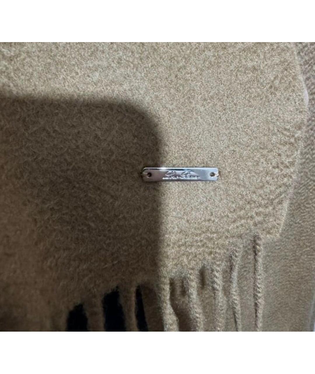 LORO PIANA Оранжевый кашемировый шарф, фото 4