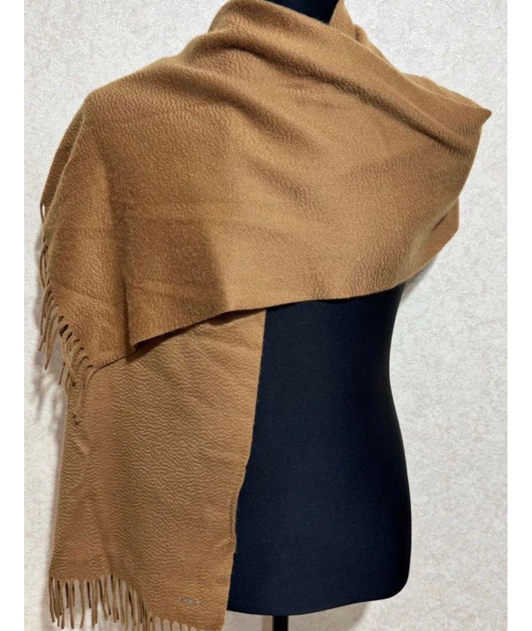 LORO PIANA Оранжевый кашемировый шарф, фото 2