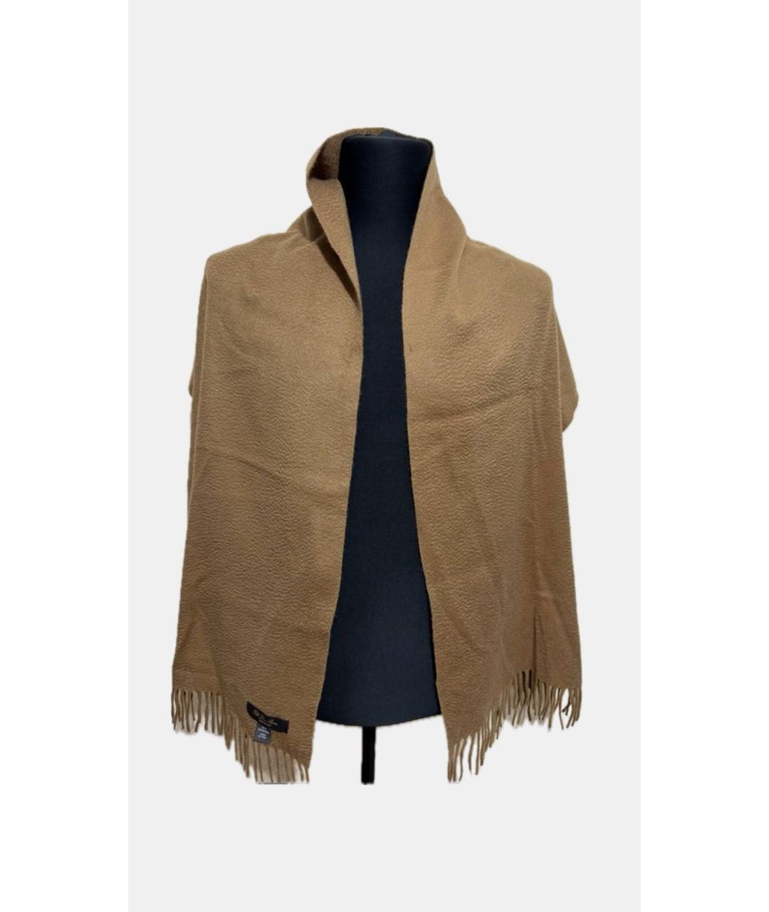 LORO PIANA Оранжевый кашемировый шарф, фото 5