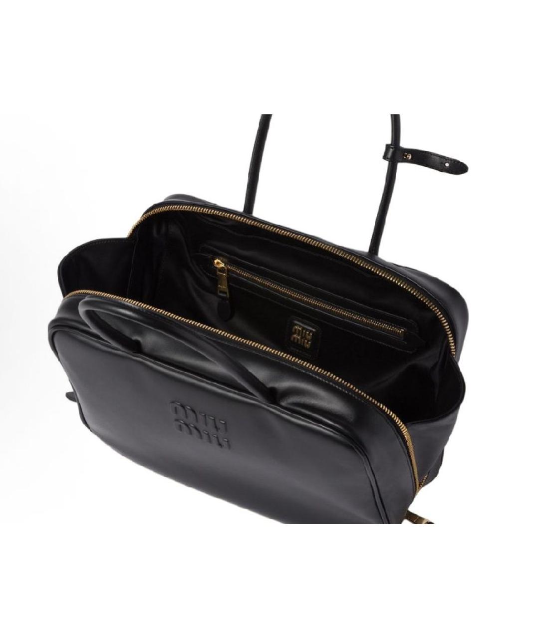 MIU MIU Черная кожаная сумка тоут, фото 5