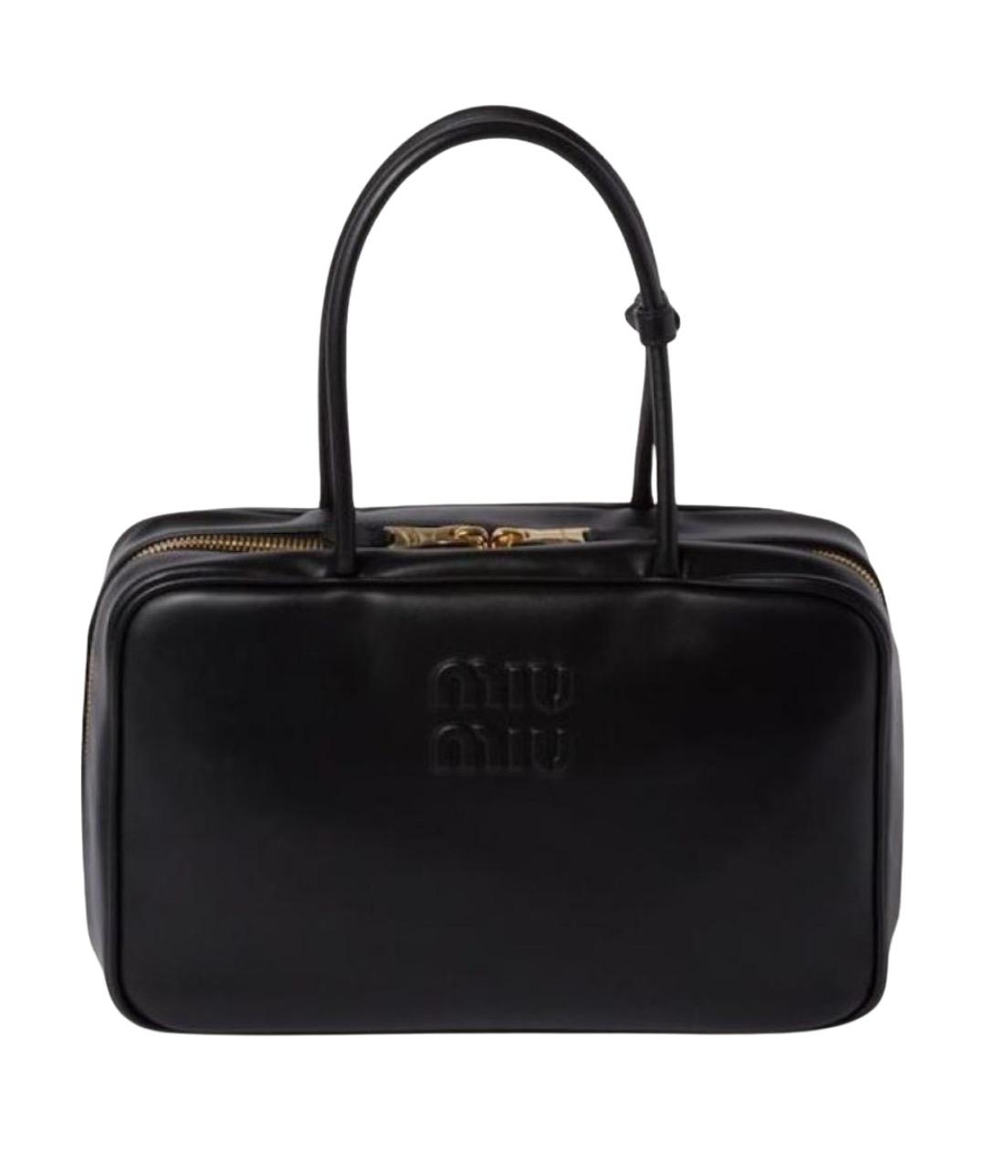 MIU MIU Черная кожаная сумка тоут, фото 1