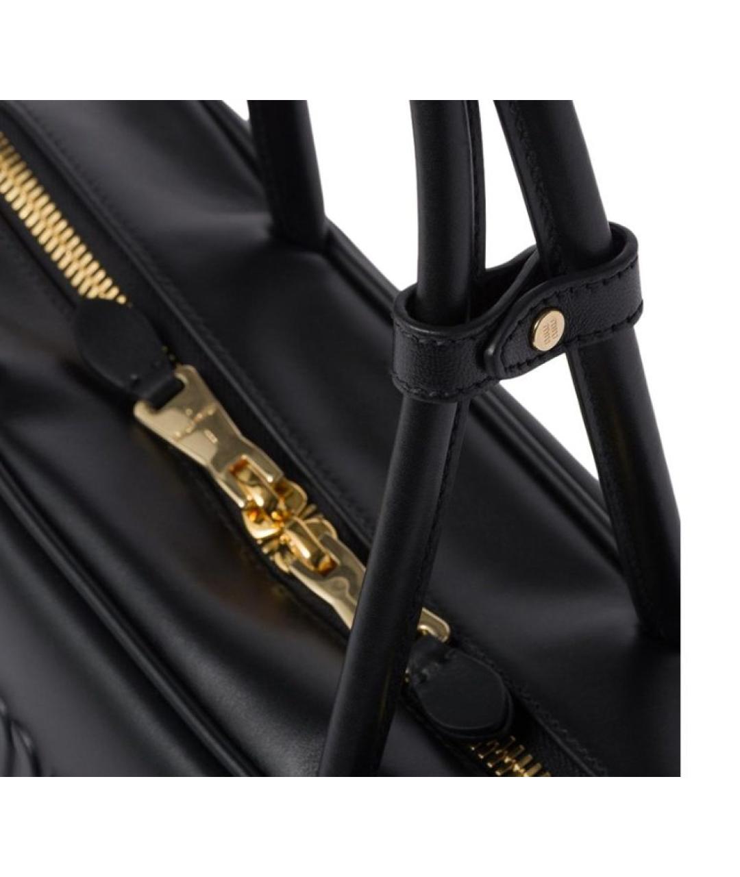 MIU MIU Черная кожаная сумка тоут, фото 4