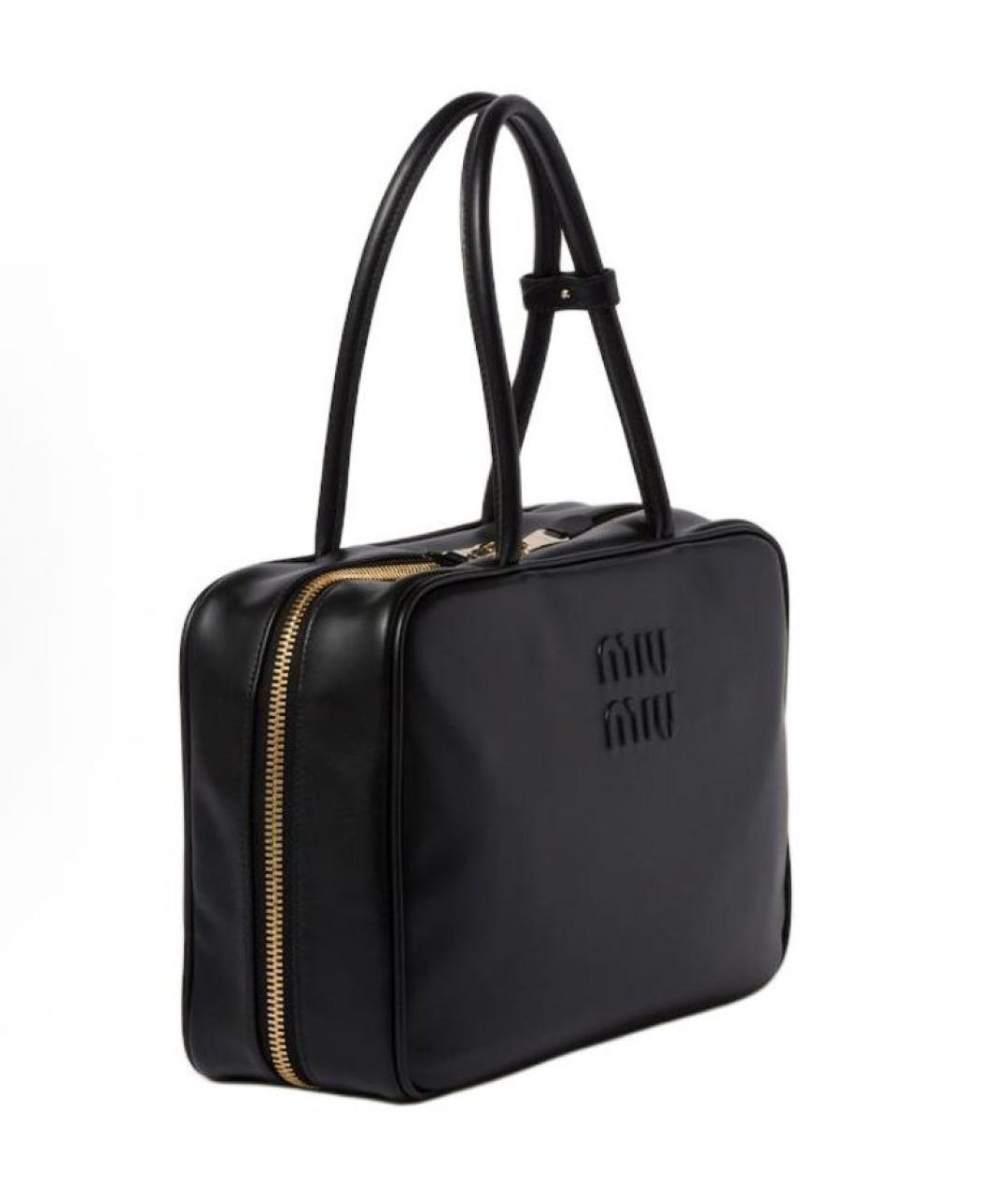 MIU MIU Черная кожаная сумка тоут, фото 2