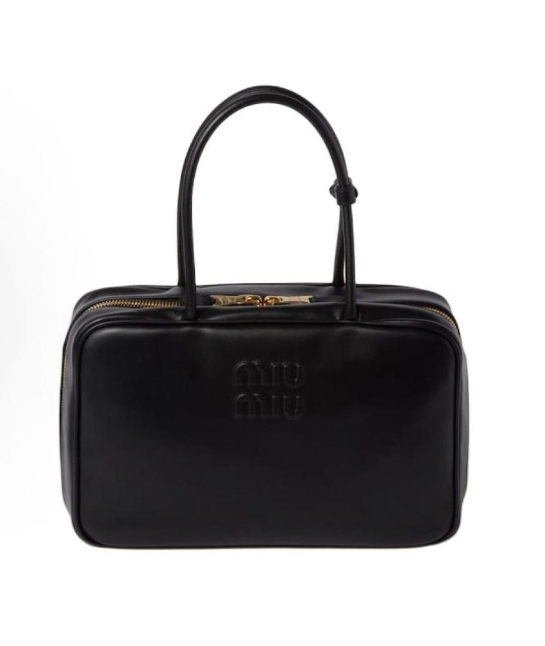 MIU MIU Черная кожаная сумка тоут, фото 8