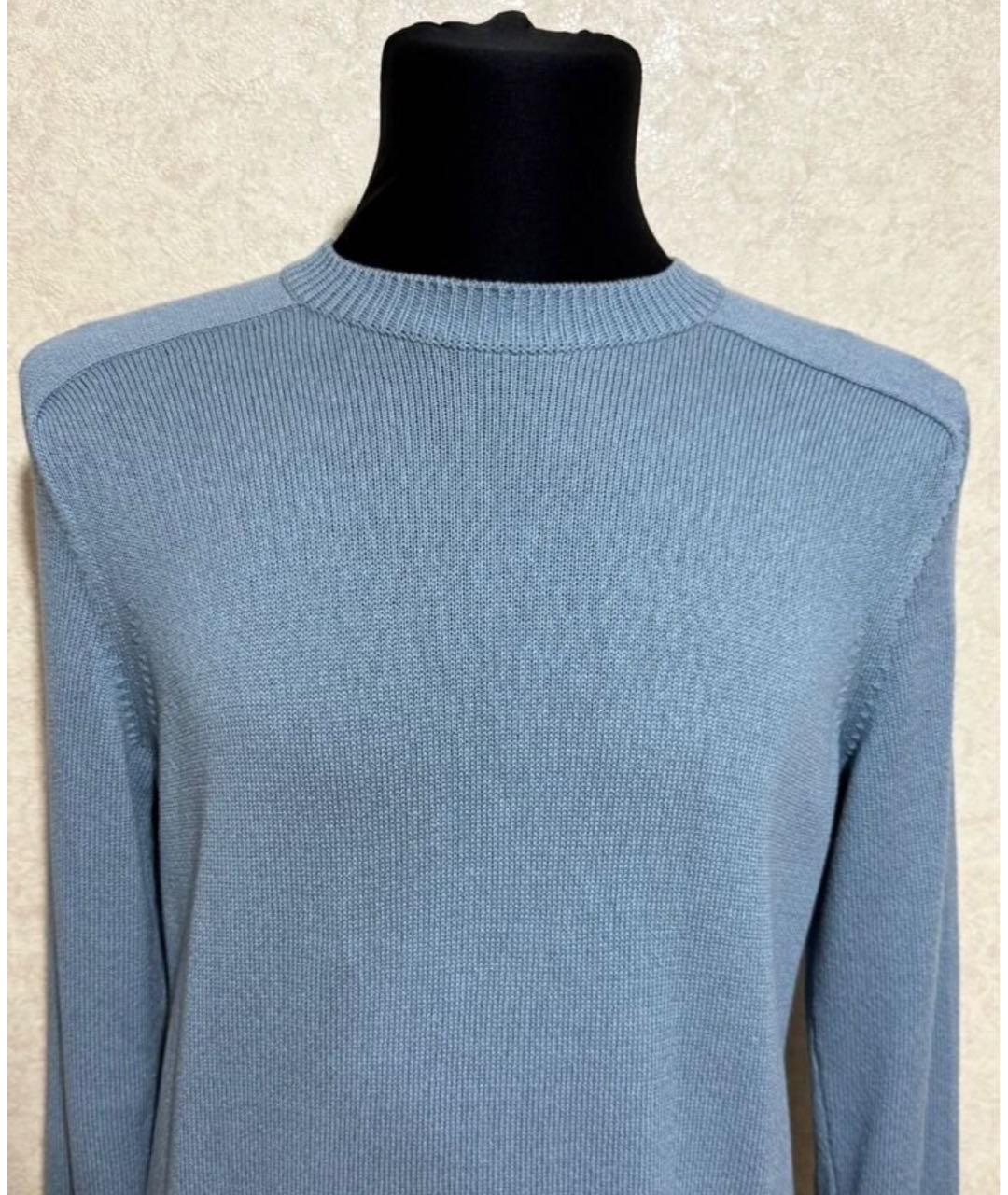 LORO PIANA Голубой хлопковый джемпер / свитер, фото 4
