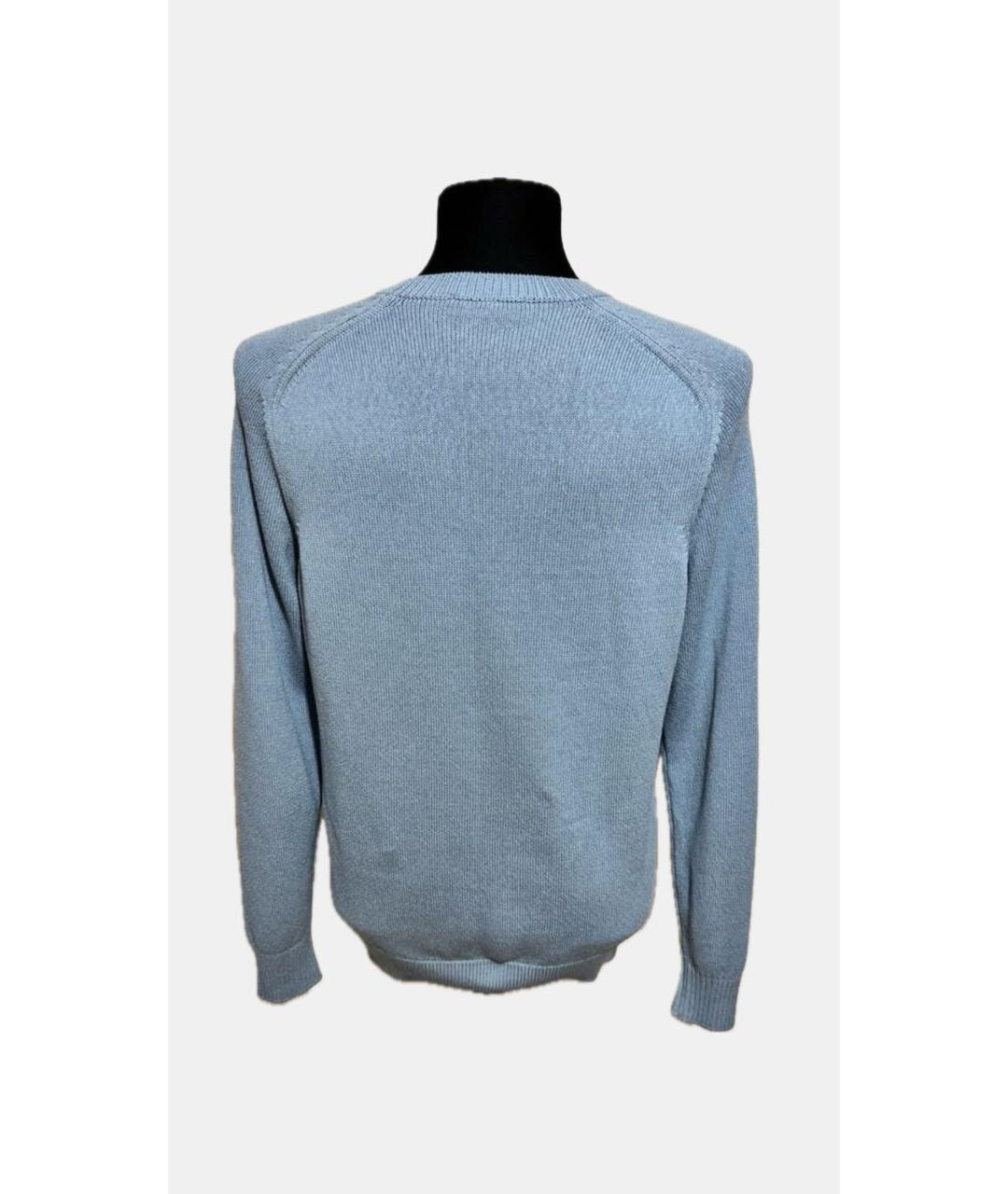 LORO PIANA Голубой хлопковый джемпер / свитер, фото 2