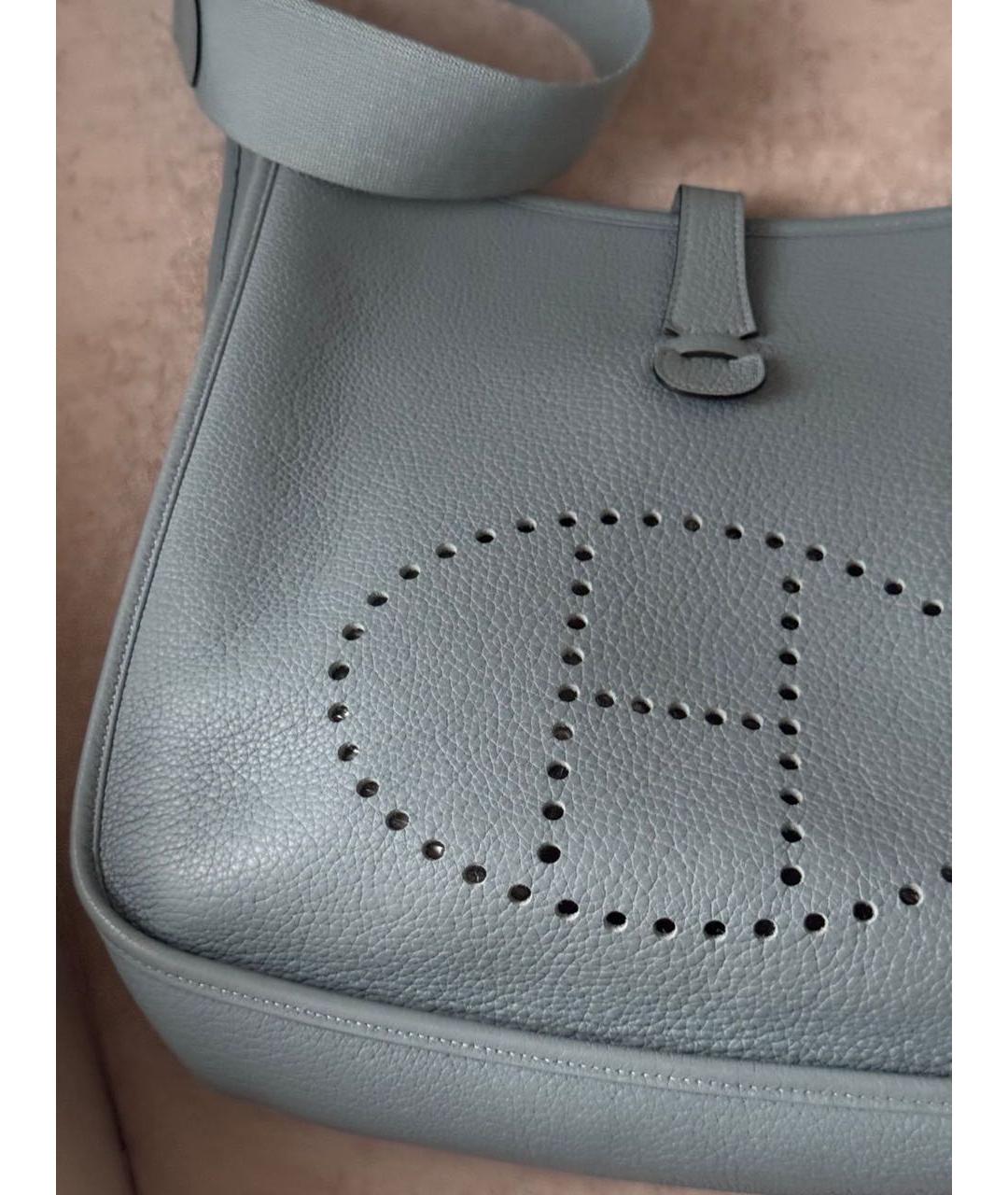 HERMES Голубая кожаная сумка через плечо, фото 4