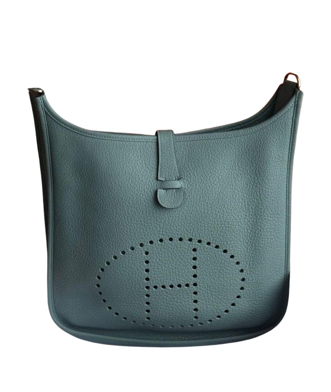 HERMES Голубая кожаная сумка через плечо, фото 1