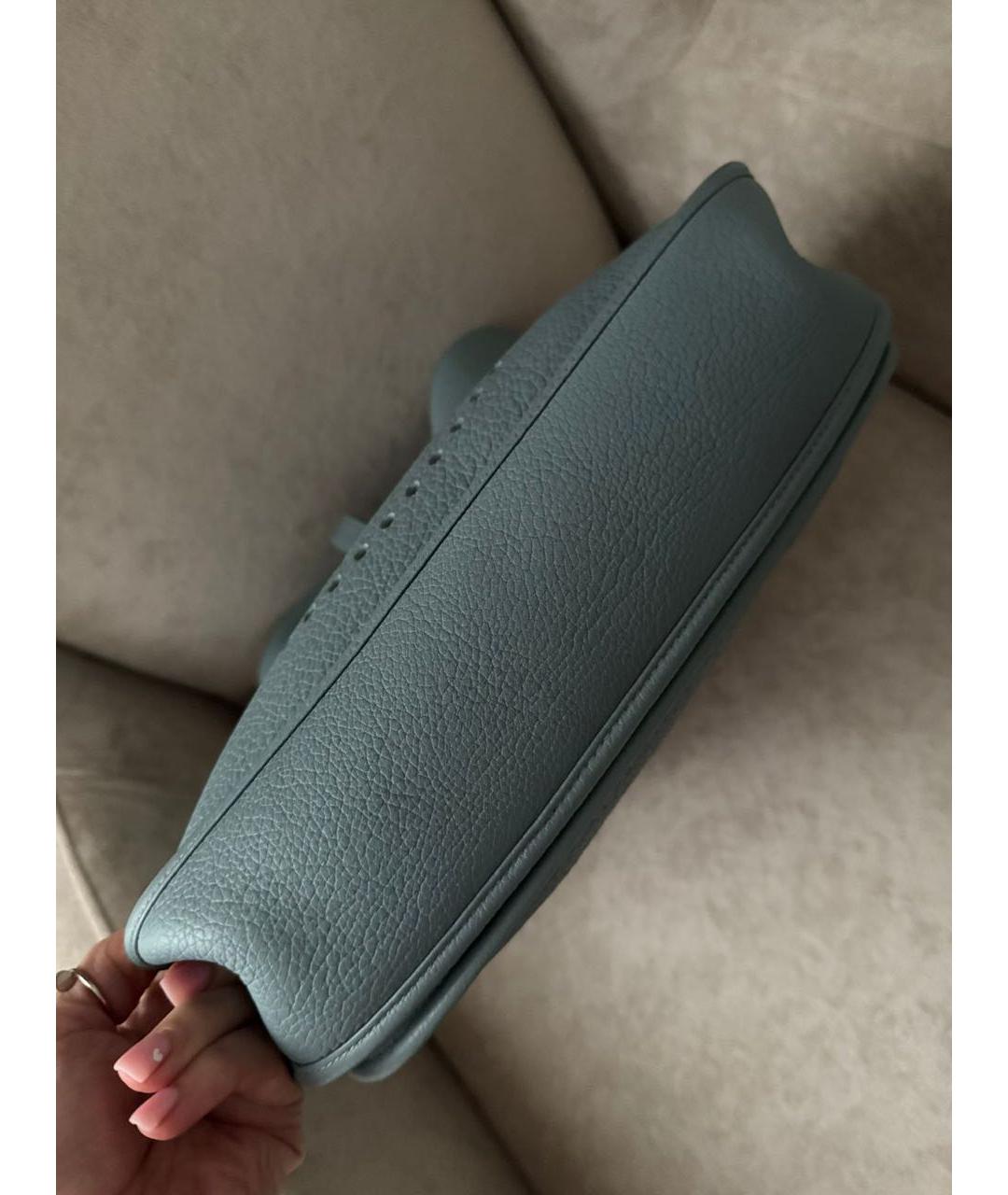 HERMES Голубая кожаная сумка через плечо, фото 6