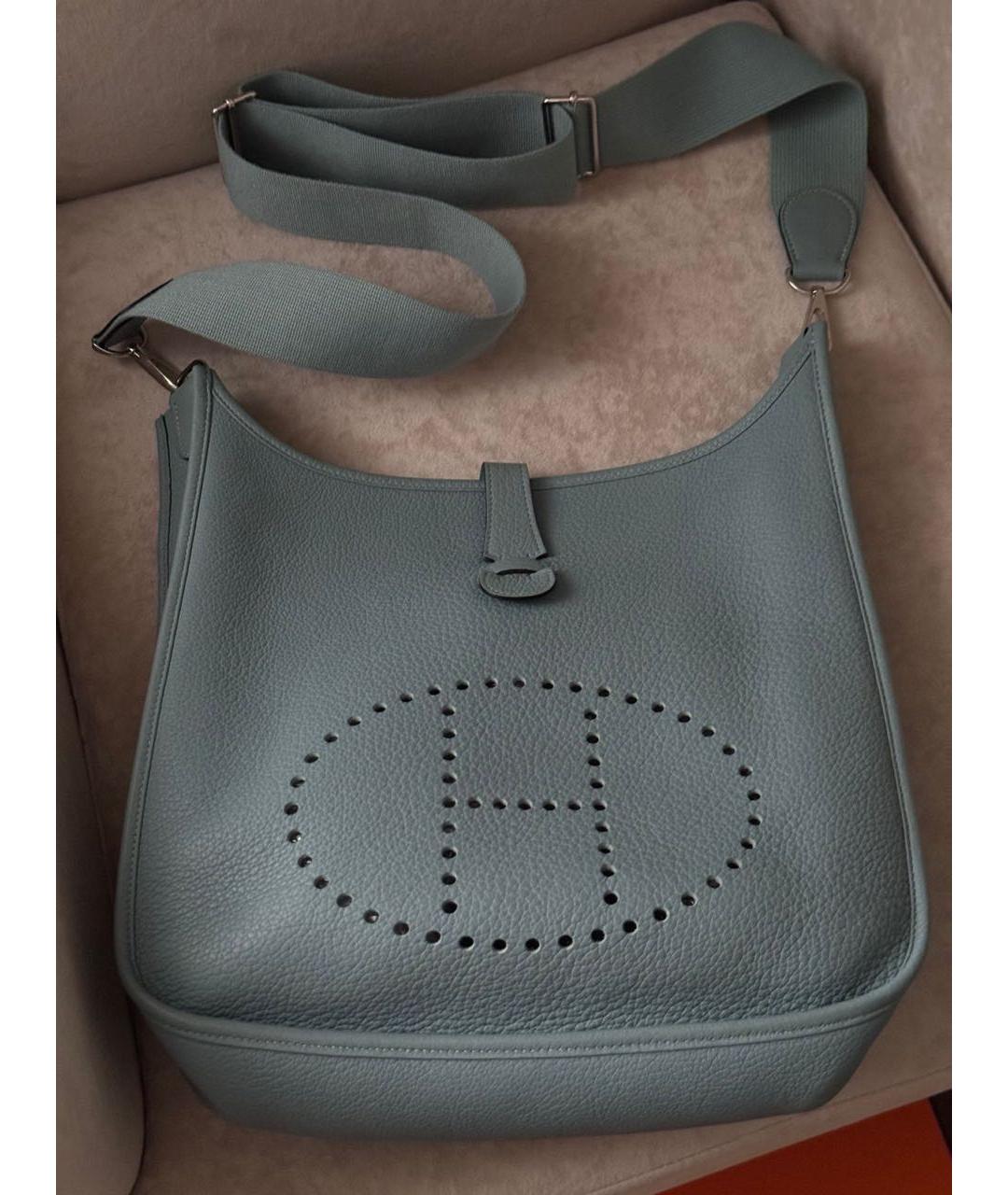 HERMES Голубая кожаная сумка через плечо, фото 3