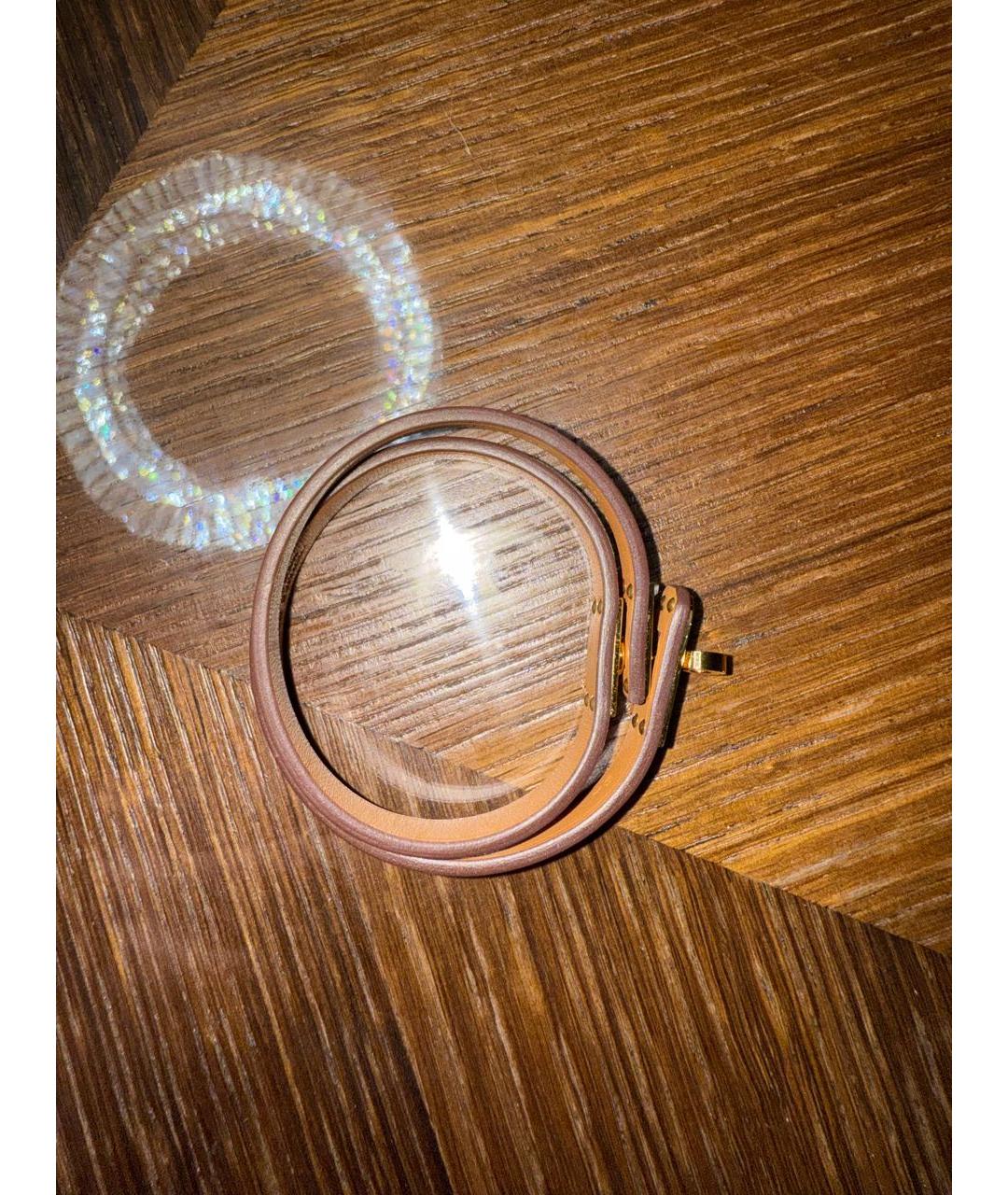 HERMES Оранжевый кожаный браслет, фото 2