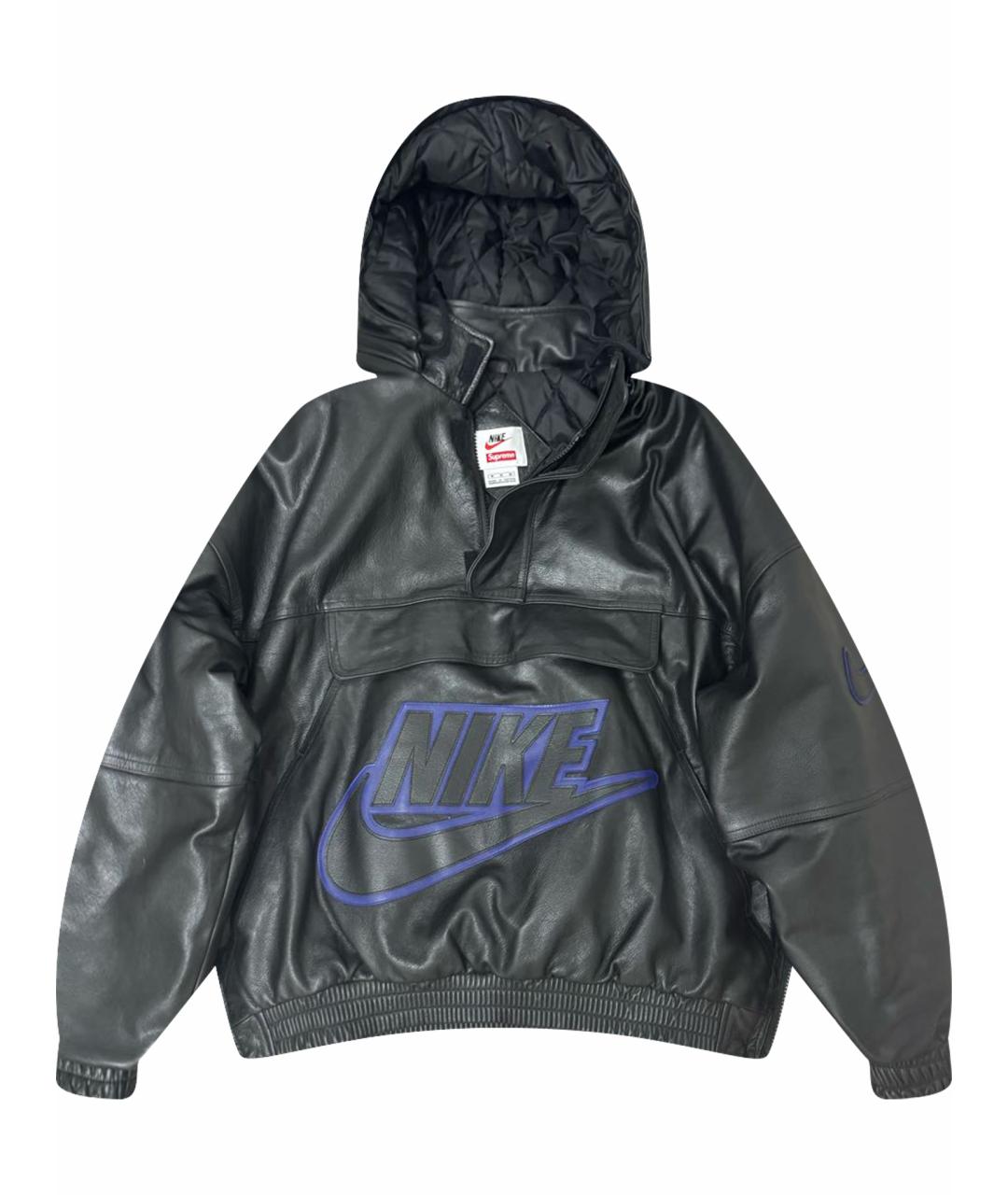 SUPREME Черная кожаная куртка, фото 1