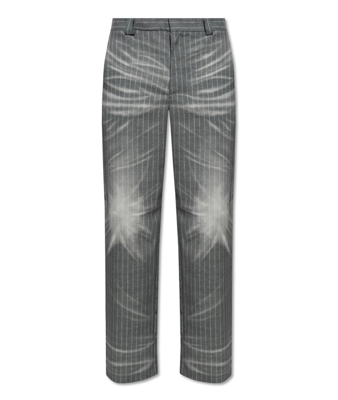 DIESEL Серые шерстяные классические брюки, фото 1