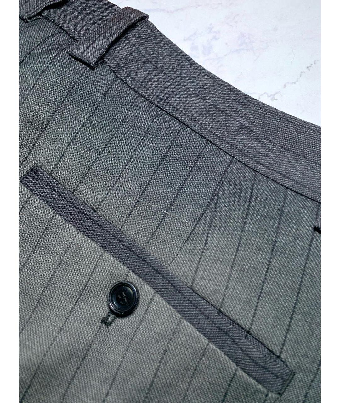 DIESEL Серые шерстяные классические брюки, фото 8