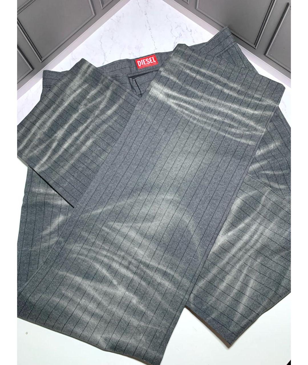 DIESEL Серые шерстяные классические брюки, фото 6