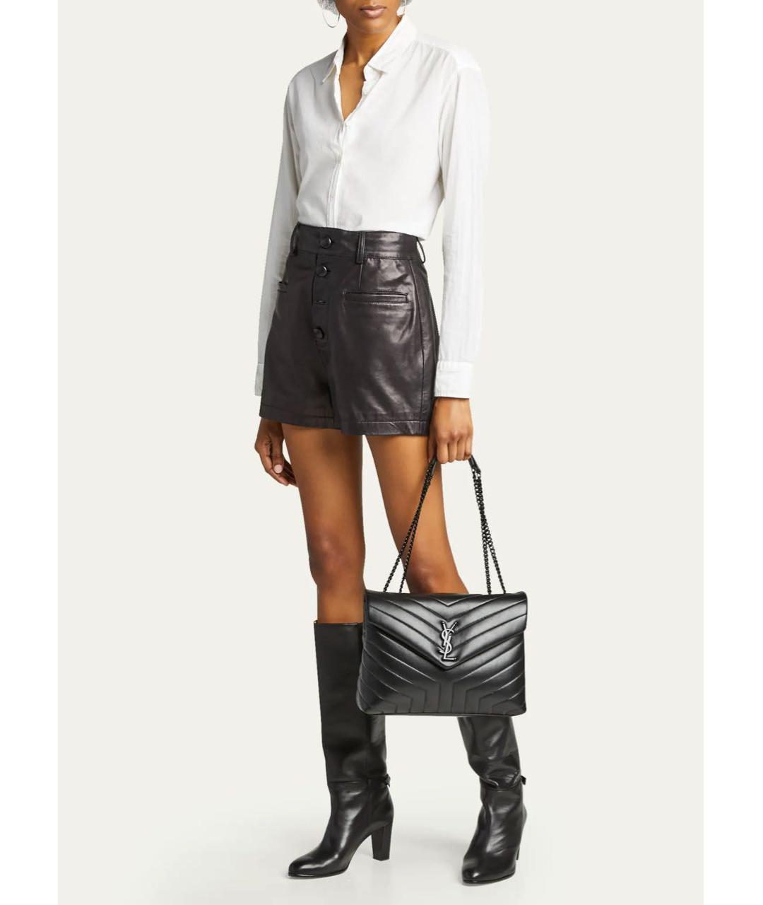 SAINT LAURENT Черная кожаная сумка через плечо, фото 6