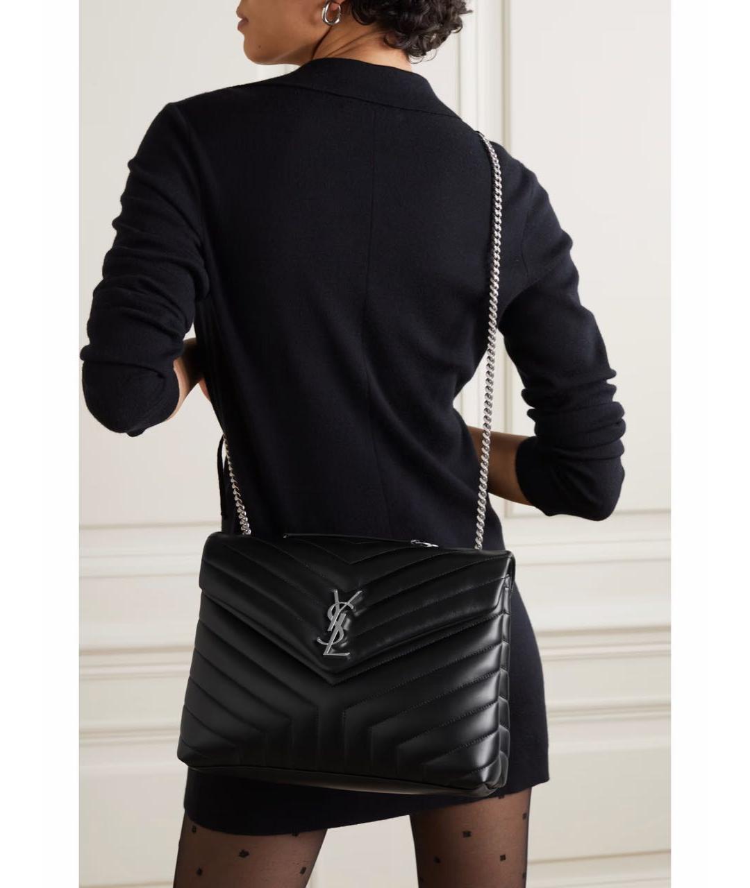 SAINT LAURENT Черная кожаная сумка через плечо, фото 5