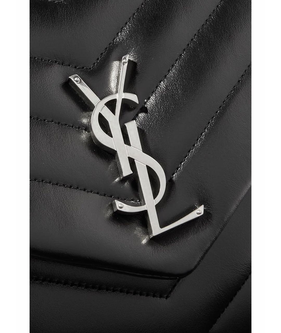 SAINT LAURENT Черная кожаная сумка через плечо, фото 4