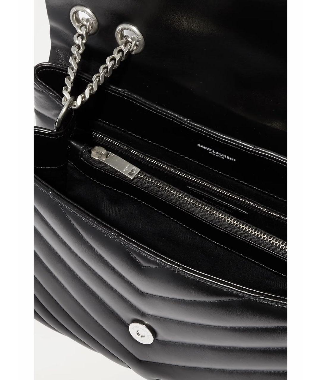 SAINT LAURENT Черная кожаная сумка через плечо, фото 3