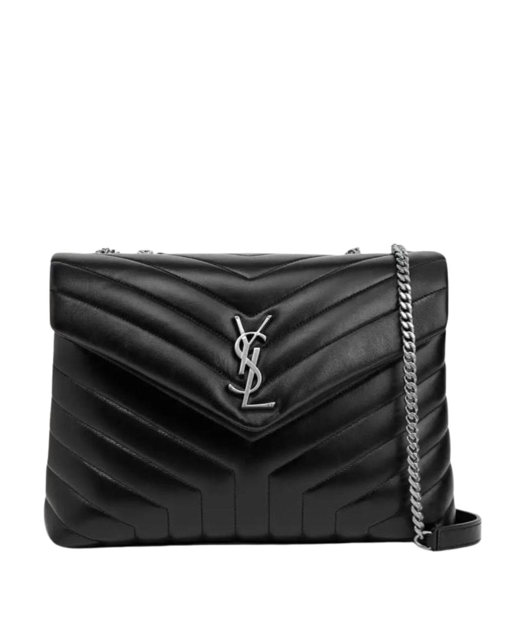 SAINT LAURENT Черная кожаная сумка через плечо, фото 1