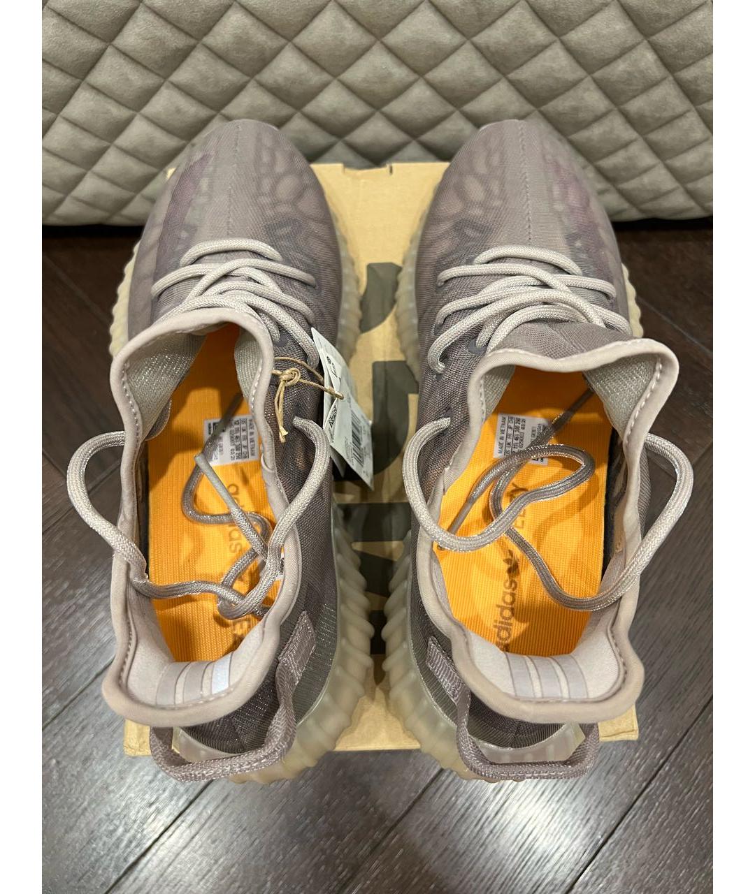 ADIDAS YEEZY Серые синтетические низкие кроссовки / кеды, фото 2