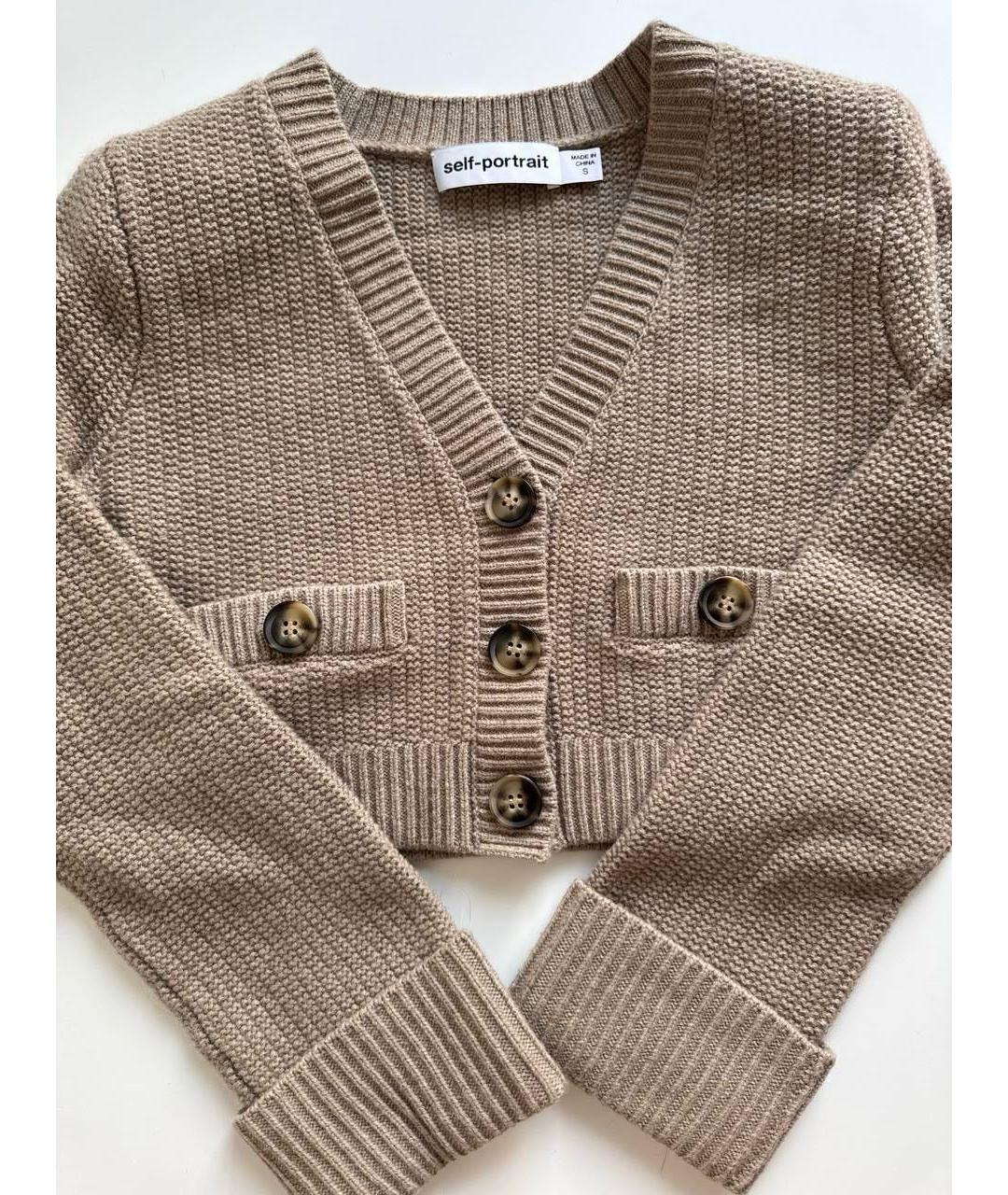 SELF-PORTRAIT Коричневый кашемировый костюм с юбками, фото 5