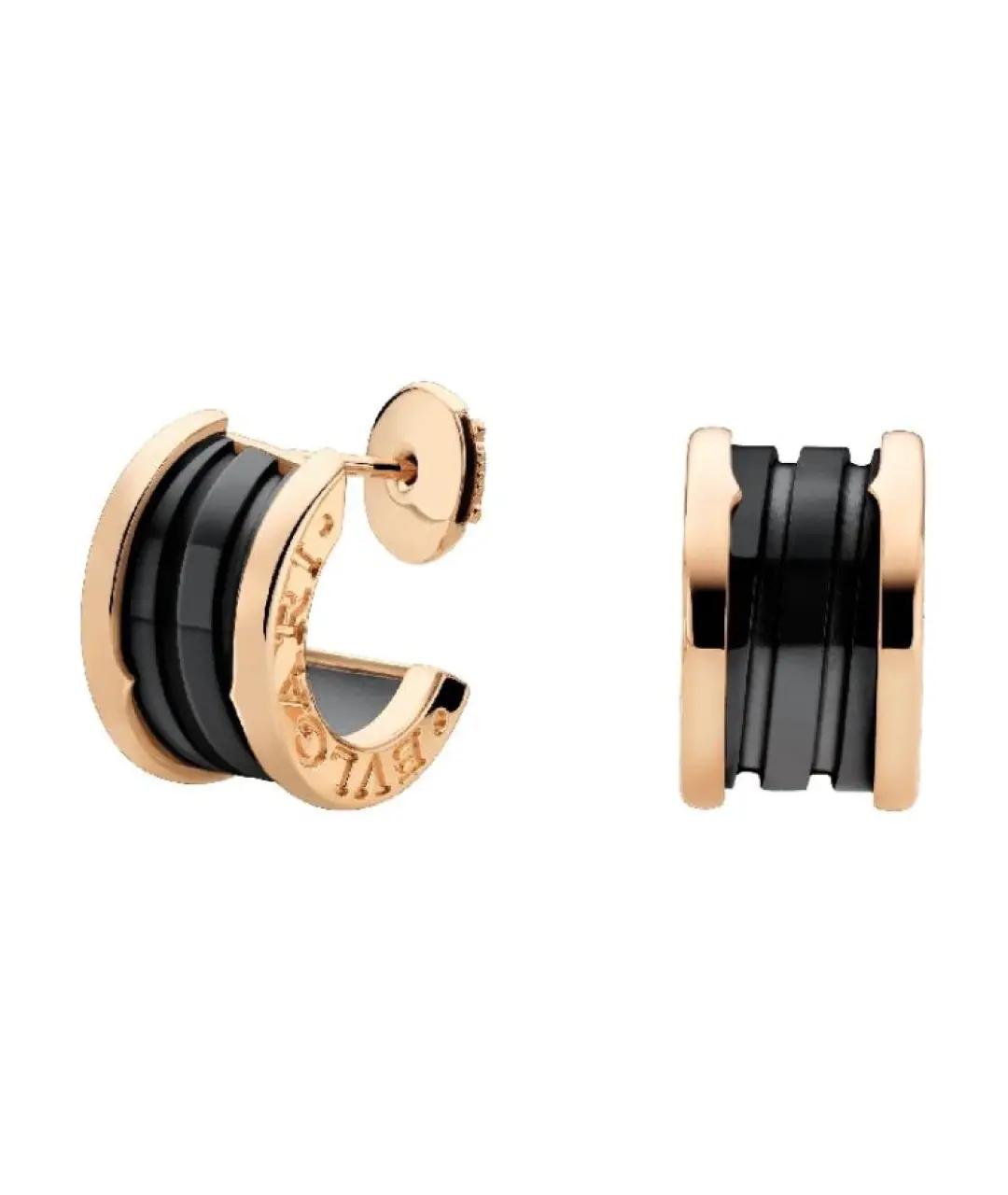 BVLGARI Черные серьги из желтого золота, фото 1