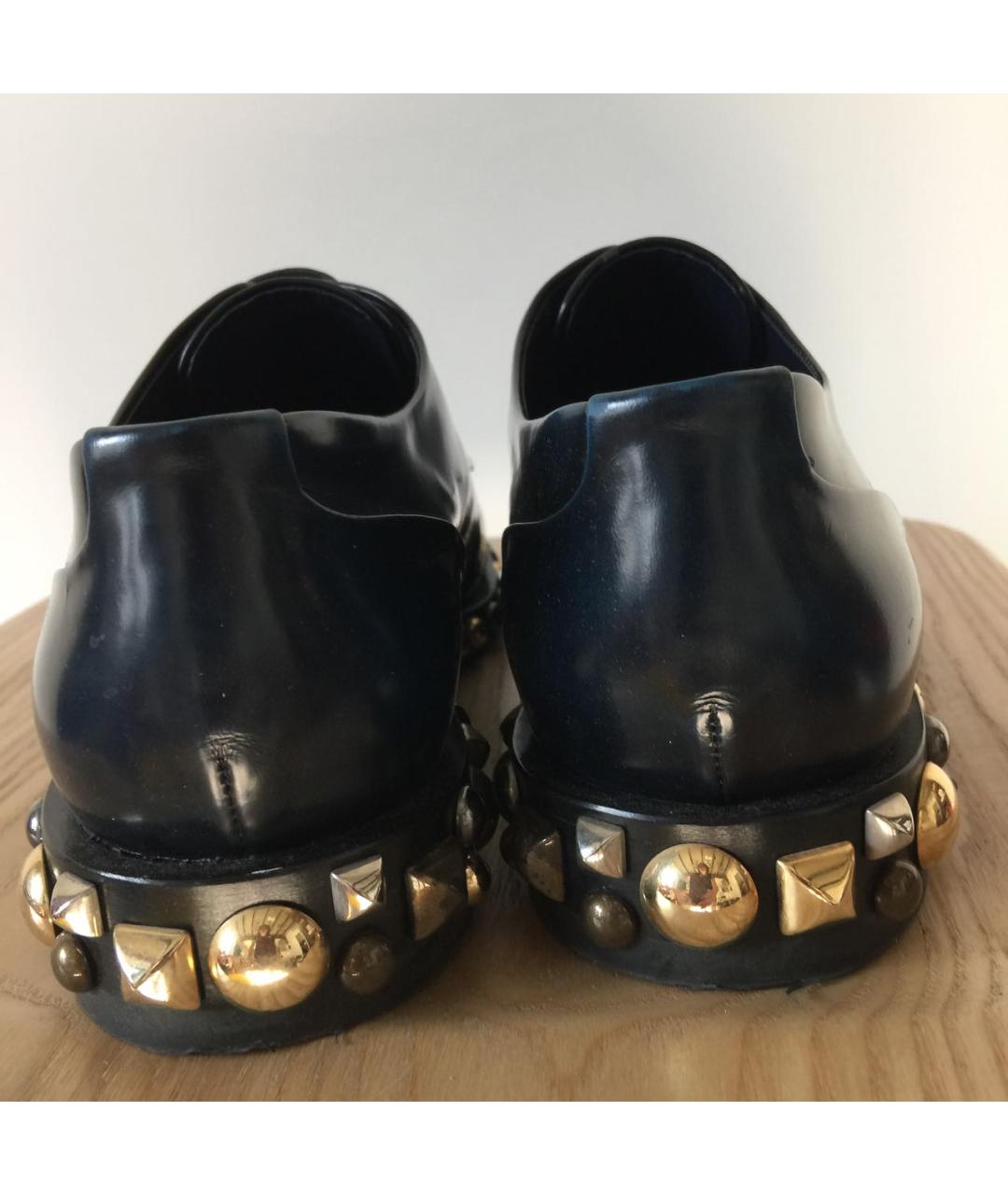 LOUIS VUITTON Темно-синие кожаные брогги и оксфорды, фото 4