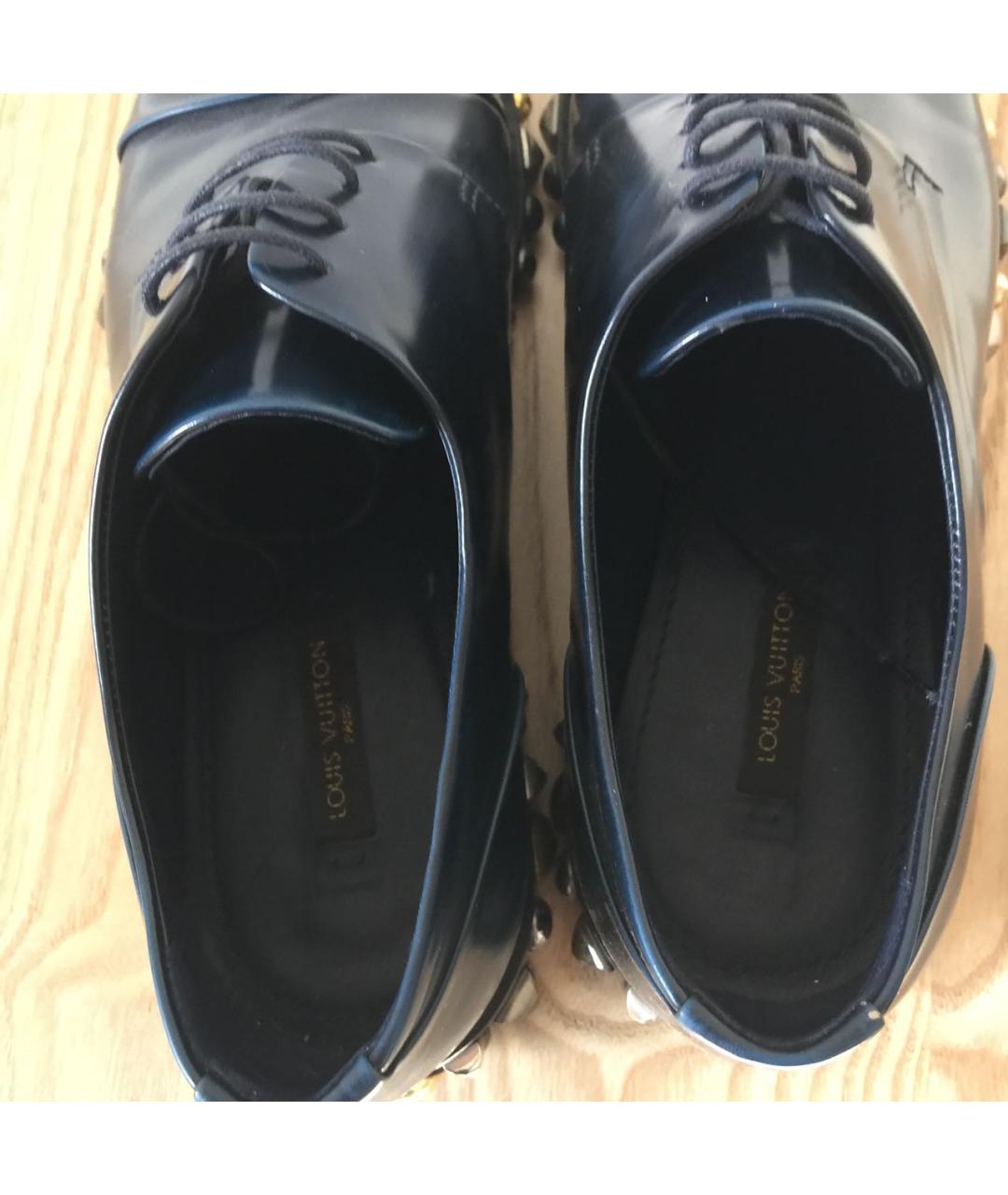 LOUIS VUITTON Темно-синие кожаные брогги и оксфорды, фото 3