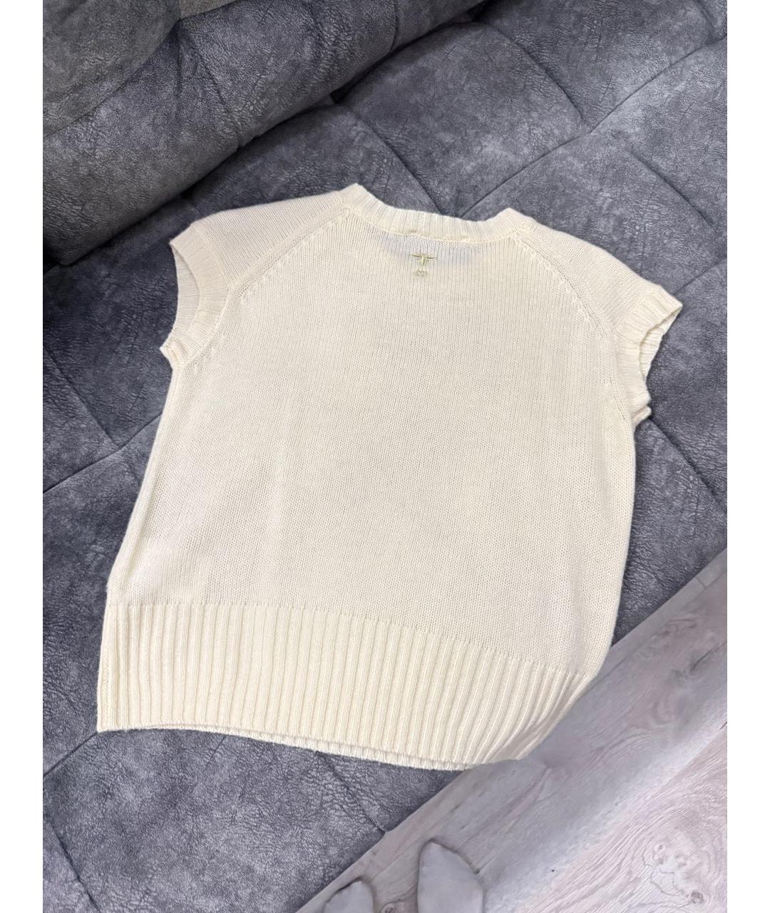 CHRISTIAN DIOR Белая кашемировая жилетка, фото 2