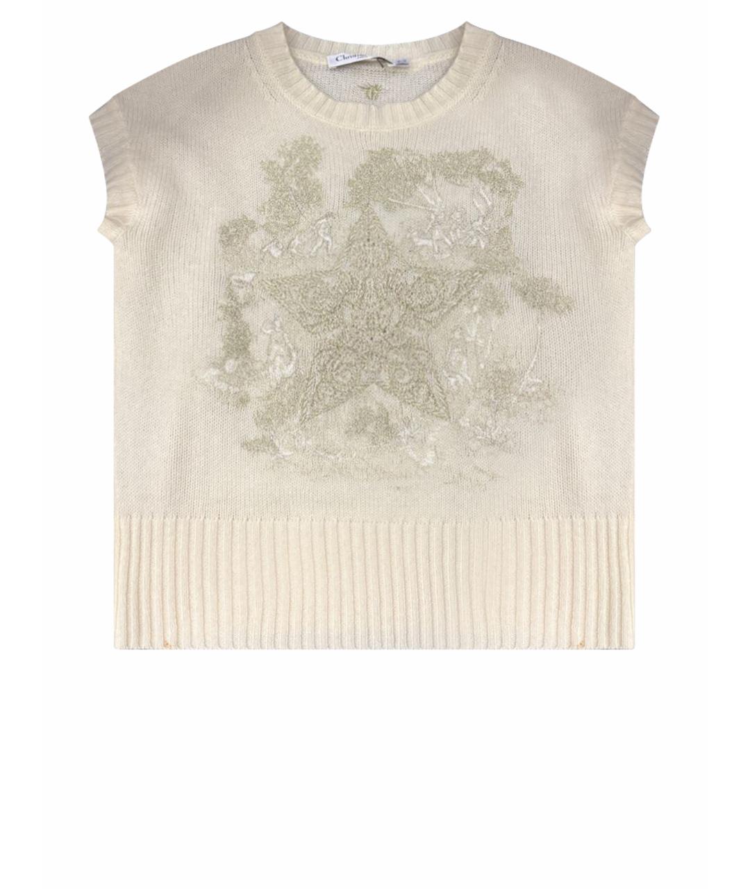 CHRISTIAN DIOR Белая кашемировая жилетка, фото 1