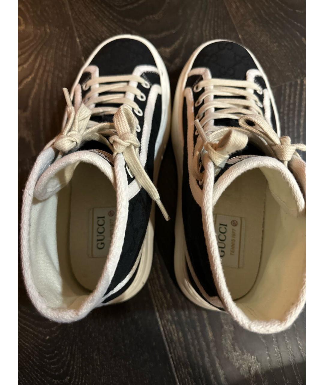 GUCCI Черные текстильные кеды, фото 3