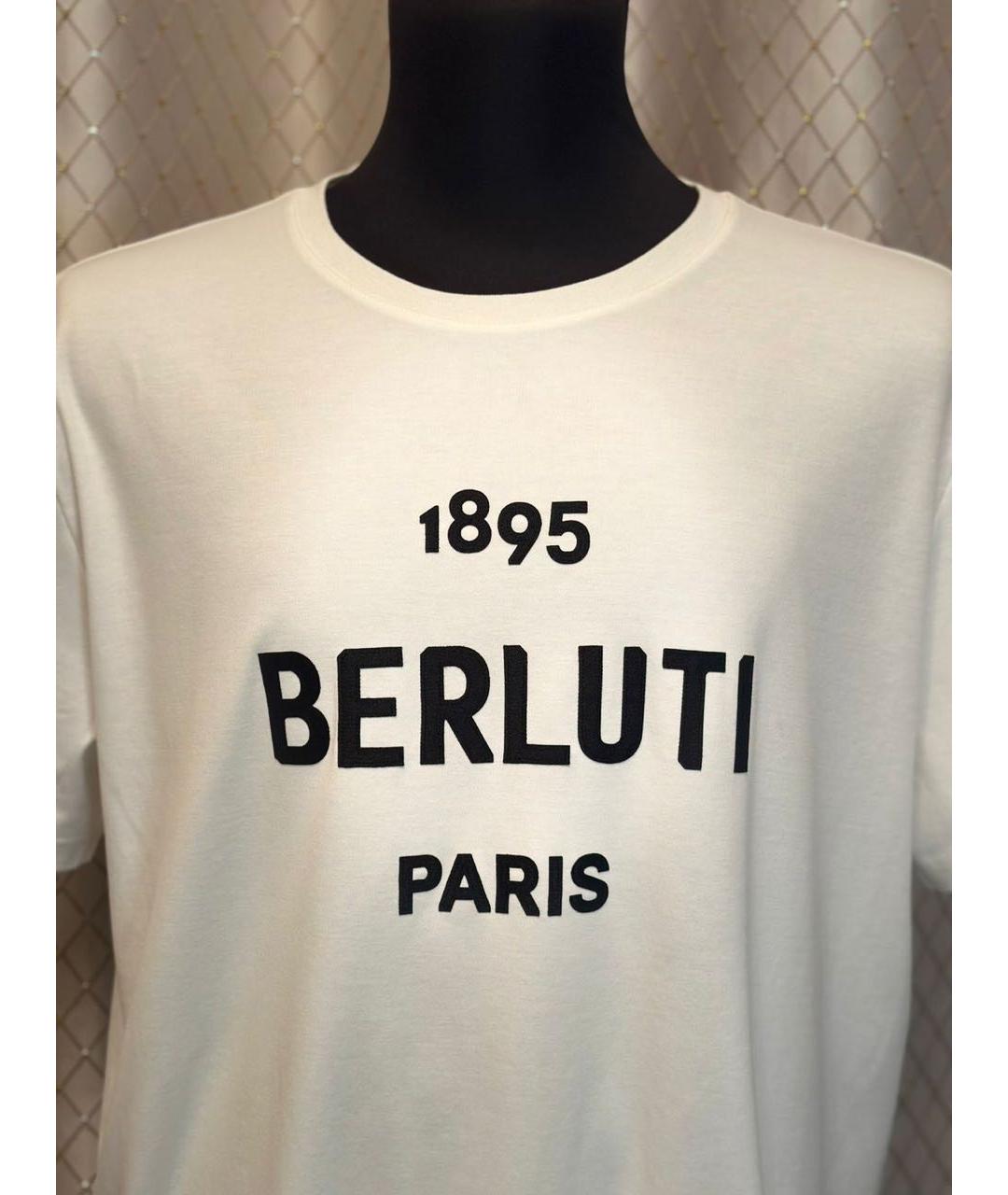 BERLUTI Белая хлопковая футболка, фото 5