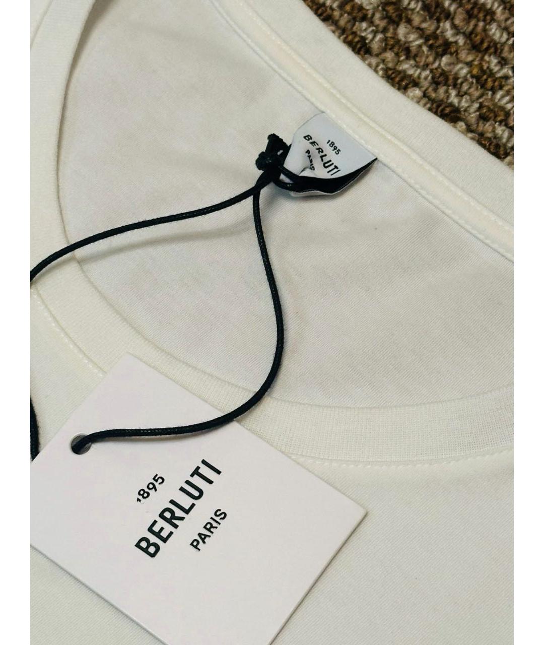 BERLUTI Белая хлопковая футболка, фото 7