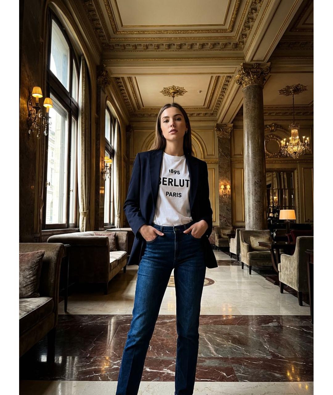 BERLUTI Белая хлопковая футболка, фото 5