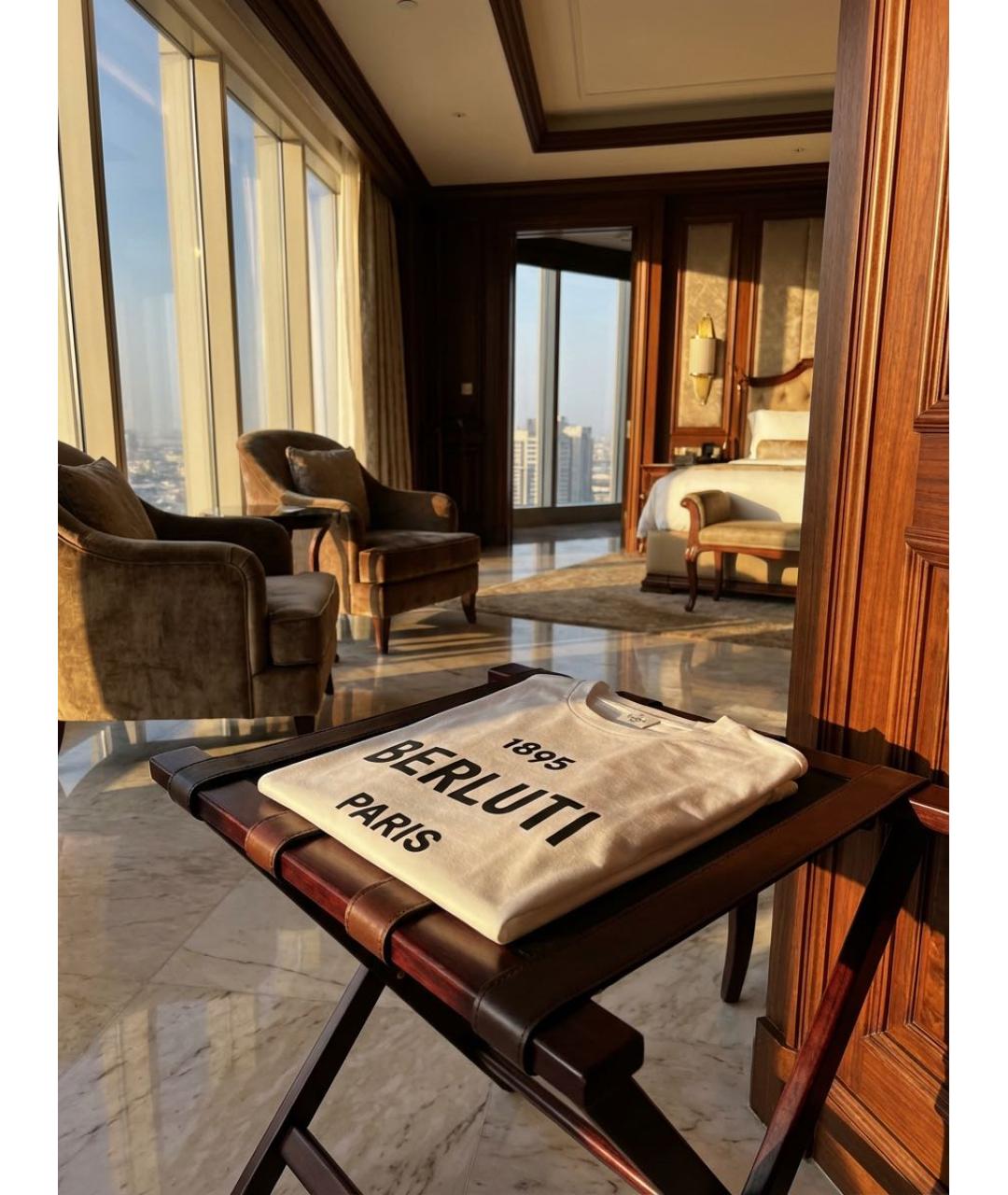 BERLUTI Белая хлопковая футболка, фото 6