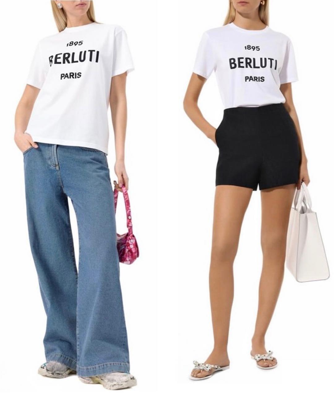 BERLUTI Белая хлопковая футболка, фото 3