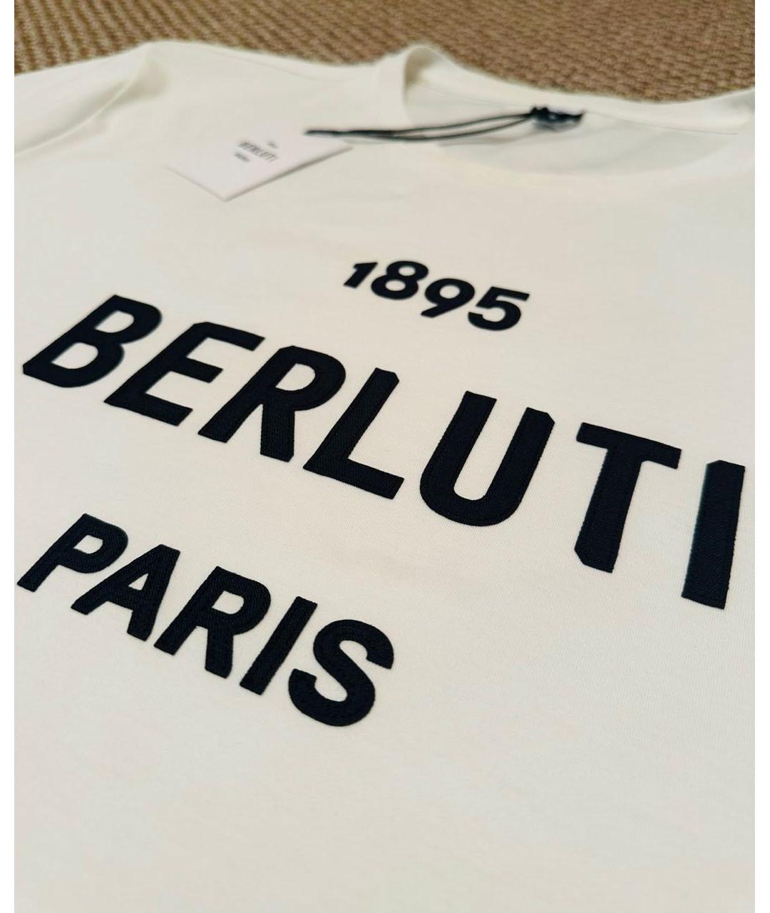 BERLUTI Белая хлопковая футболка, фото 4