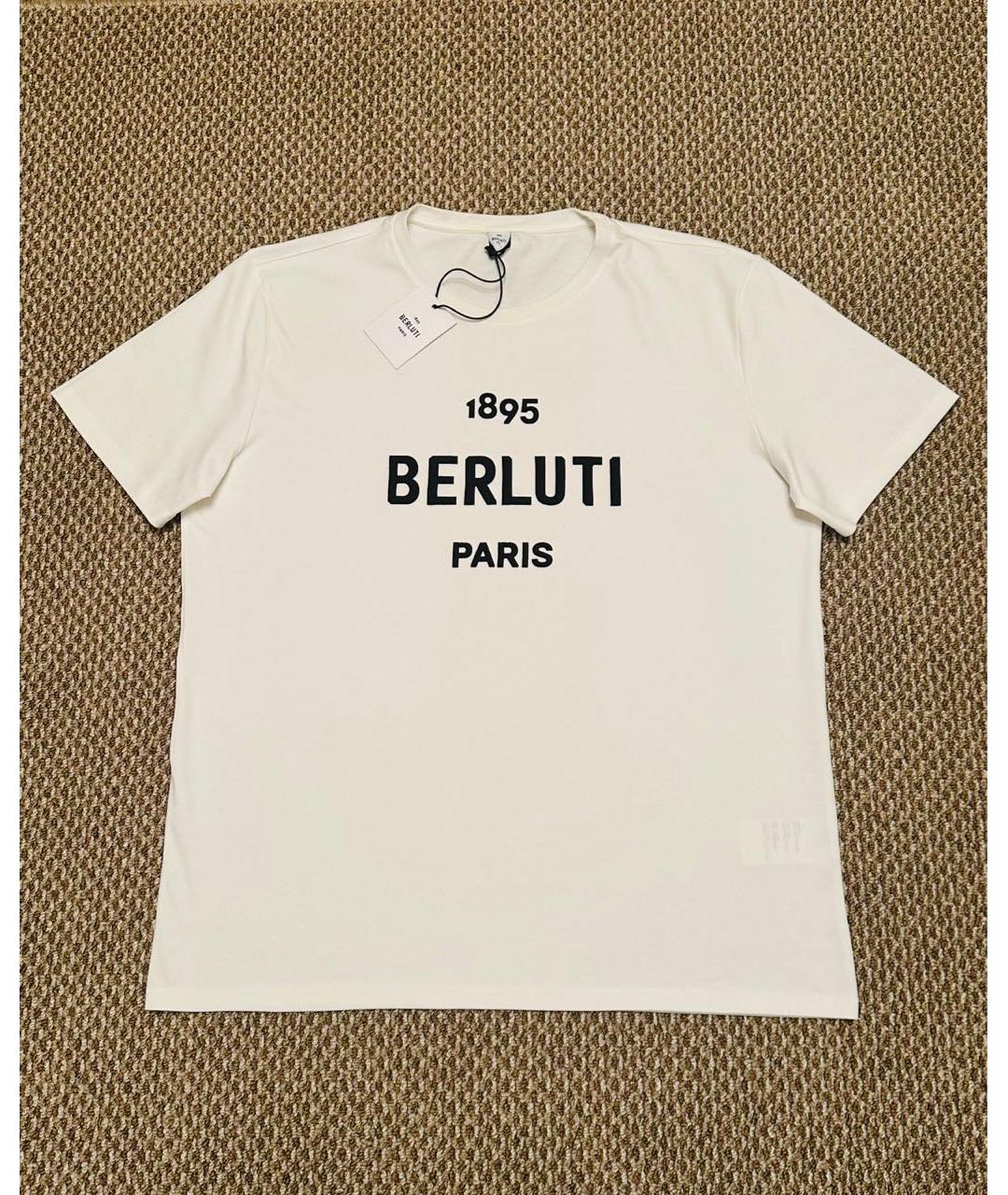 BERLUTI Белая хлопковая футболка, фото 3