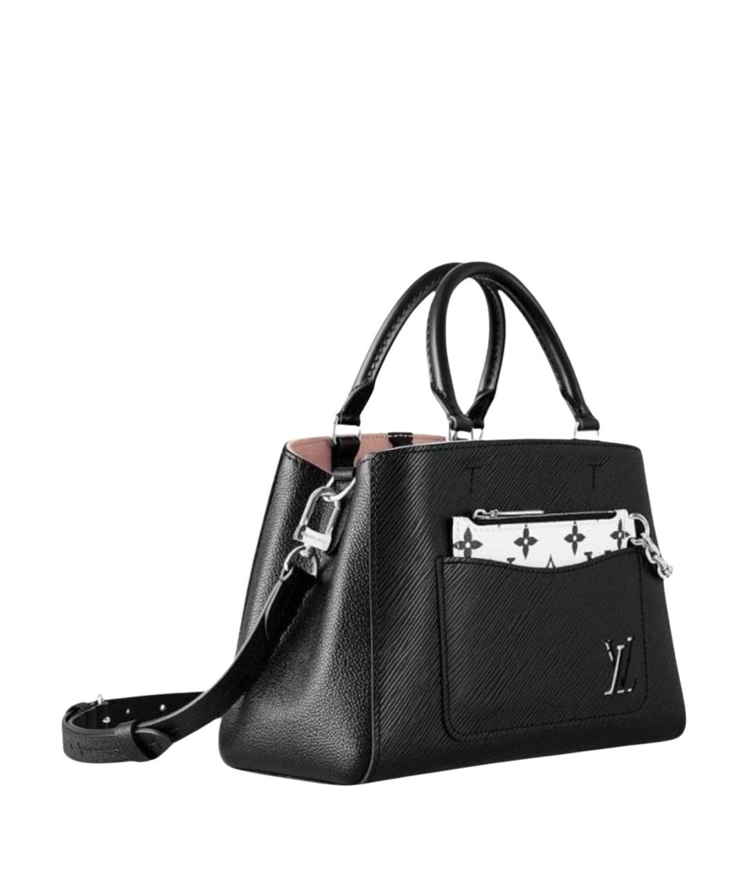 LOUIS VUITTON Черная кожаная сумка тоут, фото 1