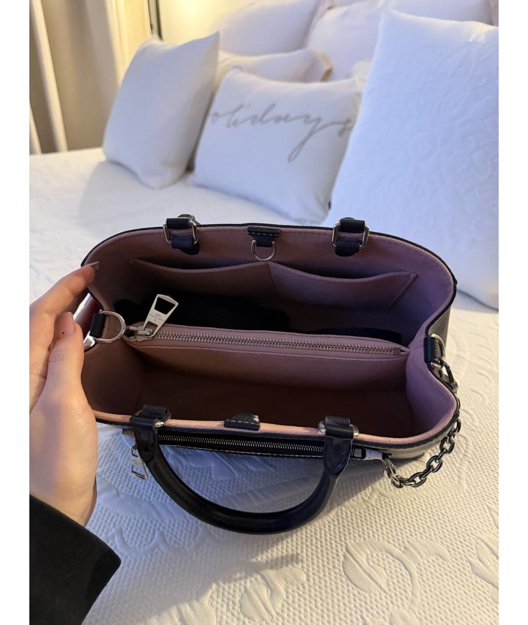 LOUIS VUITTON Черная кожаная сумка тоут, фото 3