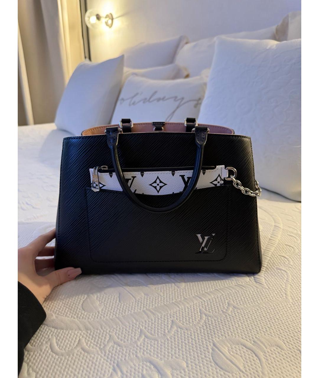 LOUIS VUITTON Черная кожаная сумка тоут, фото 2